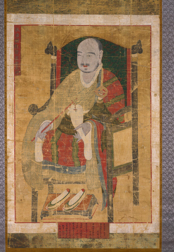 Traditional Korean portrait of the Great Master Seosan in ceremonial robes
